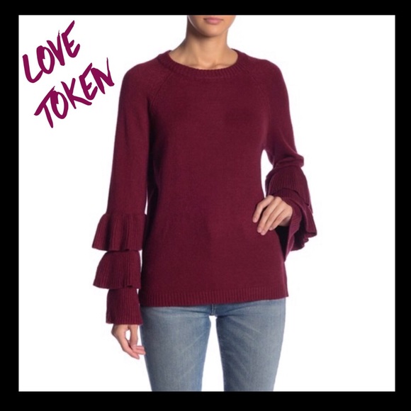 Love Token Sweaters - 💥MARKDOWN💥Love Token Ruffle sleeve sweater